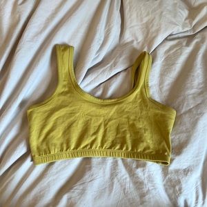 ARQ full coverage bra size large chartreuse NWOT